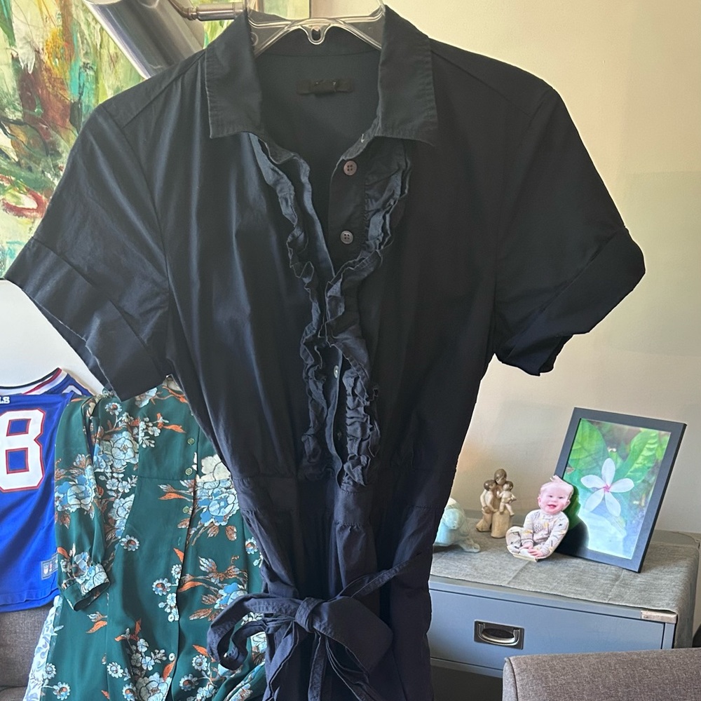 J. Crew feminine ruffled dress - just press and go!